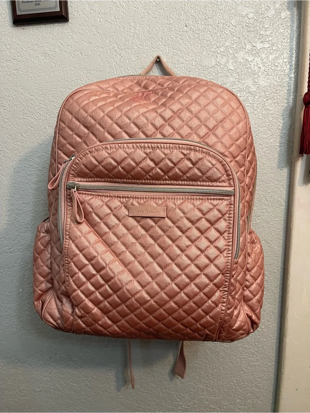 Vera Bradley Iconic Campus Backpack in Rose Quartz